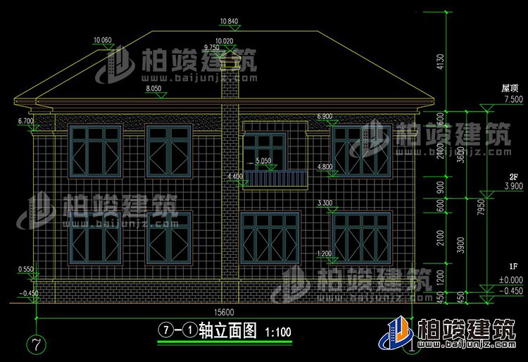 背立面图